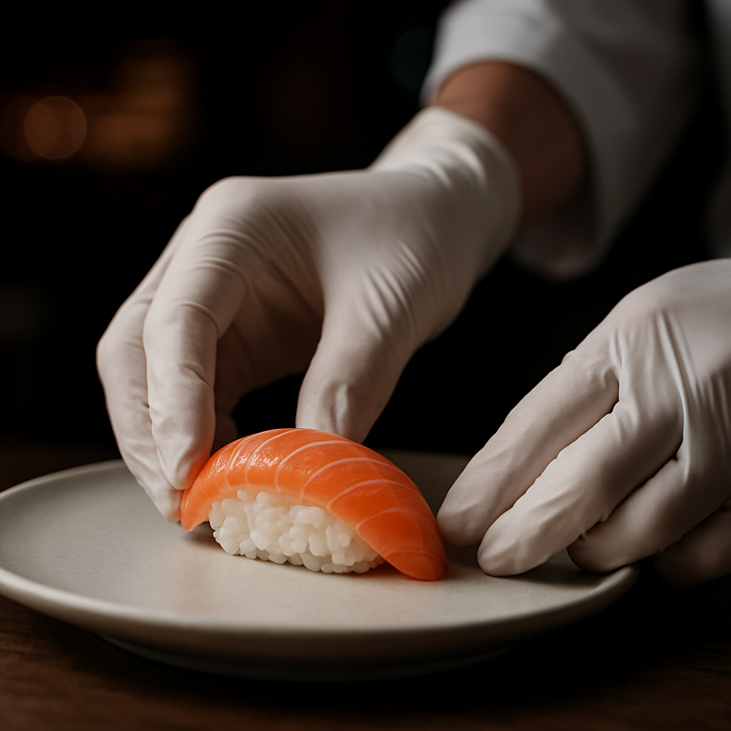 Sushi being carefully prepared at Sushi-mori